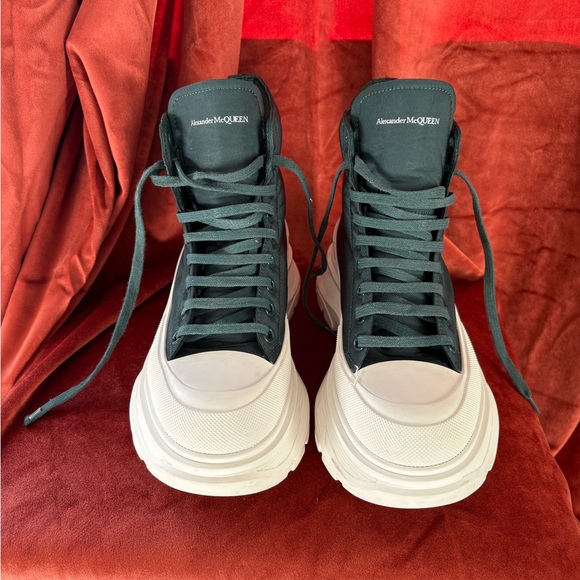 Alexander McQueen High-Top Platform Sneakers-Dark Slate (Size 8) - Picture 4 of 9